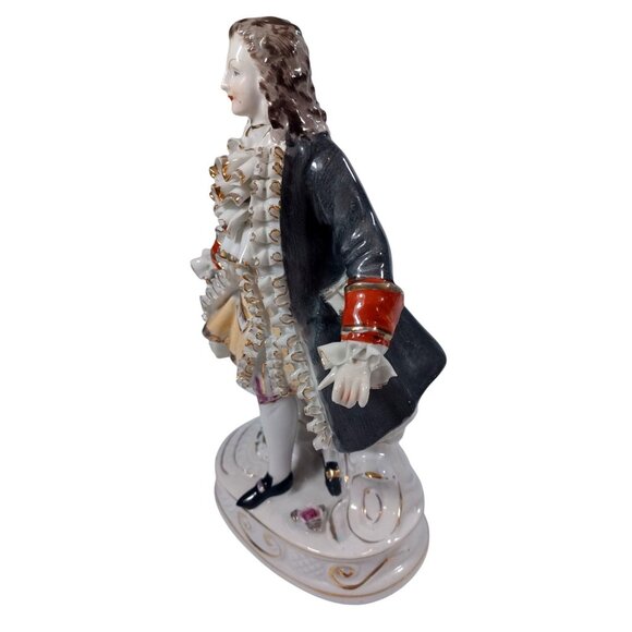Antique Meissen Porcelain Figurine Of Court Gentleman In Rococo Attire 8" Tall - Picture 7 of 11